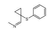 N-methyl-1-(1-phenylsulfanylcyclopropyl)methanimine结构式