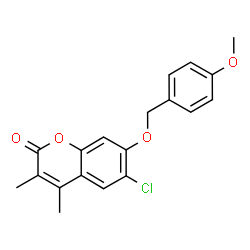 6-chloro-7-[(4-methoxyphenyl)methoxy]-3,4-dimethylchromen-2-one structure