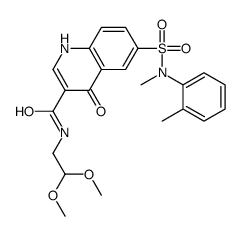 N-(2,2-dimethoxyethyl)-6-[methyl-(2-methylphenyl)sulfamoyl]-4-oxo-1H-quinoline-3-carboxamide结构式