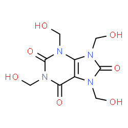 7,9-Dihydro-1,3,7,9-tetrakis(hydroxymethyl)-1H-purine-2,6,8(3H)-trione结构式