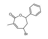 5-bromo-2,5,6,7-tetrahydro-3-methyl-7-phenyloxepin-2-one Structure