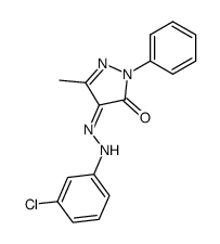 5-methyl-2-phenyl-2H-pyrazole-3,4-dione 4-[(3-chloro-phenyl)-hydrazone] Structure