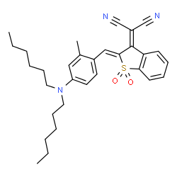 [2-[4-(dihexylamino)-2-methylbenzylidene]benzo[b]thien-3(2H)-ylidene]malononitrile S,S-dioxide Structure