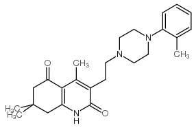 2,5(1H,6H)-Quinolinedione, 7,8-dihydro-3-(2-(4-(2-methylphenyl)-1-pipe razinyl)ethyl)-4,7,7-trimethyl-结构式