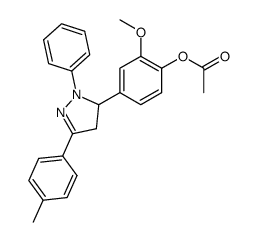 2-methoxy-4-(1-phenyl-3-(p-tolyl)-4,5-dihydro-1H-pyrazol-5-yl)phenyl acetate Structure