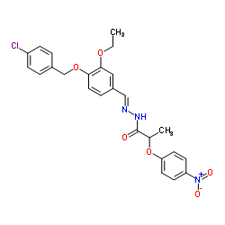 N'-[(E)-{4-[(4-Chlorobenzyl)oxy]-3-ethoxyphenyl}methylene]-2-(4-nitrophenoxy)propanehydrazide Structure