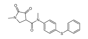 N,1-dimethyl-4,5-dioxo-N-(4-phenylsulfanylphenyl)pyrrolidine-3-carboxamide结构式