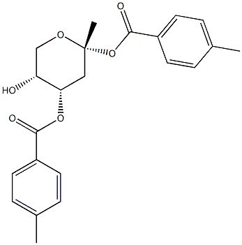 Methyl 2-deoxy-beta-D-erythro-pentopyranoside bis(4-methylbenzoate) Structure