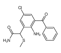 2-amino-3-benzoyl-5-chloro-α-(methylthio)phenylacetamide结构式