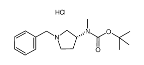 tert-butyl (3R)-N-(1-benzyl-3-pyrrolidinyl)-N-methylcarbamate hydrochloride结构式