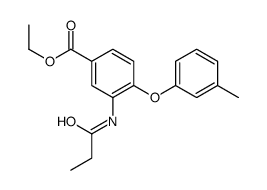 ethyl 4-(3-methylphenoxy)-3-(propanoylamino)benzoate结构式