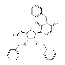 N3,2',3'-tribenzyluridine结构式