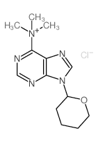 9H-Purin-6-aminium,N,N,N-trimethyl-9-(tetrahydro-2H-pyran-2-yl)-, chloride (1:1)结构式