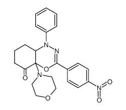 4a-morpholino-3-(4-nitrophenyl)-1-phenyl-6,7,8,8a-tetrahydro-1H-benzo[e][1,3,4]oxadiazin-5(4aH)-one结构式