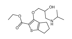 ethyl 6-[2-hydroxy-3-(propan-2-ylamino)propoxy]-8-thiabicyclo[3.3.0]oc ta-6,9-diene-7-carboxylate结构式