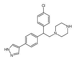 1-[2-(4-chlorophenyl)-2-[4-(1H-pyrazol-4-yl)phenyl]ethyl]piperazine结构式