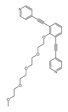 2-(1,4,7,10,13-pentaoxatetradecyl)-1,3-bis(4-pyridylethynyl)benzene结构式