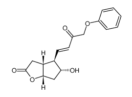 7α-hydroxy-6β-(3'-oxo-4'-phenoxy-1'E-butenyl)-2-oxabicyclo(3.3.0)octan-3-one Structure