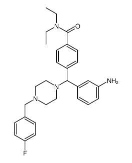 4-{(3-aminophenyl)[4-(4-fluorobenzyl)piperazin-1-yl]methyl}-N,N-diethylbenzamide Structure