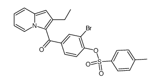 2-ethyl-3-(3-bromo-4-tosyloxybenzoyl)-indolizine结构式