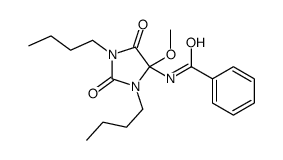 N-(1,3-dibutyl-4-methoxy-2,5-dioxoimidazolidin-4-yl)benzamide结构式