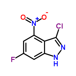 3-CHLORO-6-FLUORO-4-NITROINDAZOLE结构式