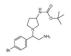 (1-(2-氨基-1-(4-溴苯基)乙基)吡咯烷-3-基)氨基甲酸叔丁酯结构式