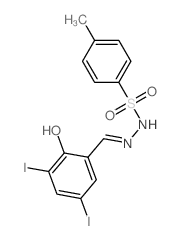 N-[(3,5-diiodo-6-oxo-1-cyclohexa-2,4-dienylidene)methyl]-4-methyl-benzenesulfonohydrazide结构式