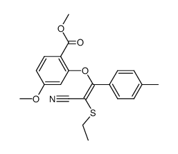 methyl 2-((2-cyano-2-(ethylthio)-1-(p-tolyl)vinyl)oxy)-4-methoxybenzoate Structure