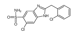 6-chloro-2-[(2-chlorophenyl)methyl]-3H-benzimidazole-5-sulfonamide结构式