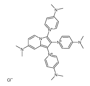 1,2,3-tris(4-(dimethylamino)pyridinium-1-yl)-7-(dimethylamino)indolizine trichloride Structure