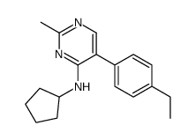 N-环戊基-5-(4-乙基苯基)-2-甲基嘧啶-4-胺结构式