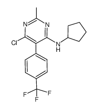 6-chloro-N-cyclopentyl-2-methyl-5-[4-(trifluoromethyl)phenyl]pyrimidin-4-amine结构式