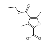 4-ethoxycarbonyl-3,5-dimethylfuran-2-carboxylate结构式