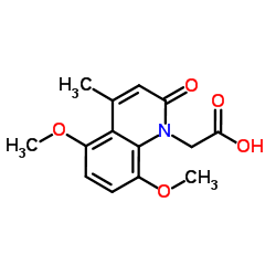 (5,8-Dimethoxy-4-methyl-2-oxo-1(2H)-quinolinyl)acetic acid Structure