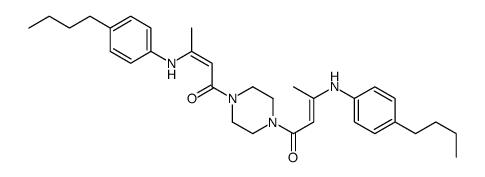 3-(4-butylanilino)-1-[4-[3-(4-butylanilino)but-2-enoyl]piperazin-1-yl]but-2-en-1-one Structure