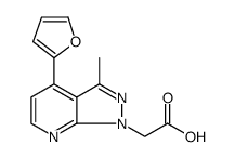 1H-Pyrazolo[3,4-b]pyridine-1-acetic acid, 4-(2-furanyl)-3-methyl结构式