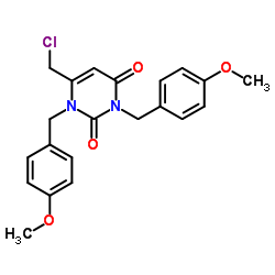 6-(Chloromethyl)-1,3-bis(4-methoxybenzyl)-2,4(1H,3H)-pyrimidinedione结构式