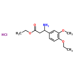 Ethyl 3-amino-3-(4-ethoxy-3-methoxyphenyl)propanoate hydrochloride (1:1) Structure