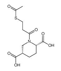 1-(3'-acetylthiopropionyl)-cis-2,5-piperidinecarboxylic acid结构式