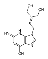 2-amino-9-[4-hydroxy-3-(hydroxymethyl)but-2-enyl]-3H-purin-6-one结构式