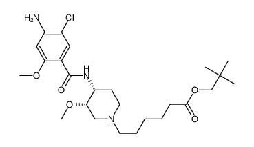 neopentyl 6-((3S,4R)-4-(4-amino-5-chloro-2-methoxybenzamido)-3-methoxypiperidin-1-yl)hexanoate结构式