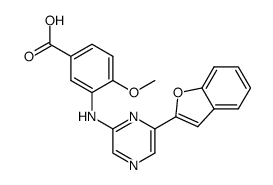 3-{[6-(1-benzofuran-2-yl)pyrazin-2-yl]amino}-4-methoxybenzoic acid Structure