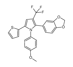 2-(benzo[d][1,3]dioxol-5-yl)-3-(trifluoromethyl)-1-(4-methoxyphenyl)-5-(thiophen-2-yl)-1H-pyrrole结构式