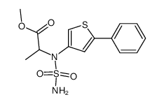 methyl 2-((5-phenylthiophen-3-yl)(sulfamoyl)amino)propanoate结构式