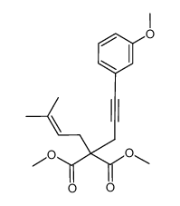 dimethyl 2-(3-(3-methoxyphenyl)prop-2-ynyl)-2-(3-methylbut-2-enyl)malonate Structure