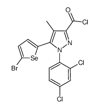 4-methyl-5-(5-bromo-selenophen-2-yl)-1-(2,4-dichlorophenyl)-1H-pyrazole-3-carboxylic chloride Structure