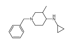 1-benzyl-N-cyclopropyl-3-methylpiperidin-4-amine结构式