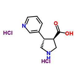 (+/-)-TRANS-4-(3-PYRIDINYL)PYRROLIDINE-3-CARBOXYLIC ACID DIHYDROCHLORIDE Structure