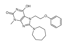 8-(Hexahydro-1H-azepin-1-yl)-3,7-dihydro-3-methyl-7-(2-phenoxyethyl)-1 H-purine-2,6-dione structure